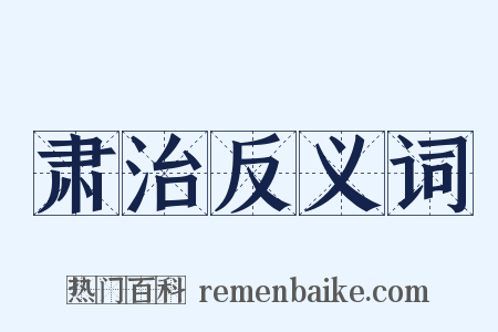 肃治反义词是什么意思的图片